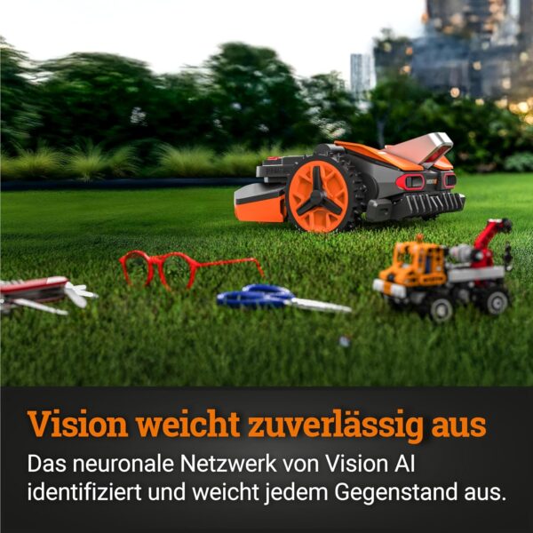 WORX Landroid Vision M550 Mähroboter WR205E für Gärten bis 550m², AI Rasenmäher Roboter ohne Begrenzungskabel (WLAN & Bluetooth, aktive Hindernisvermeidung mit KI-Technologie, Igelschutz) - Image 3